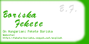 boriska fekete business card